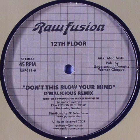 12th Floor - Don't This Blow Your Mind Vinyl - Vinyl Record