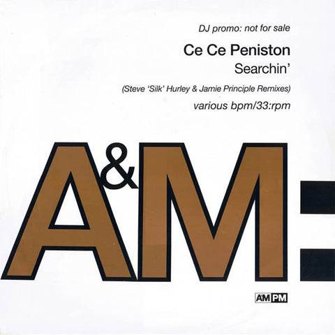 Ce Ce Peniston : Searchin' (Steve 'Silk' Hurley & Jamie Principle Remixes) (12", Promo) is available for sale at our shop at a great price. We have a huge collection of Vinyl's, CD's, Cassettes & other formats available for sale for music lovers - Vinyl Record