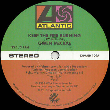 Gwen McCrae - Keep The Fire Burning Vinly Record