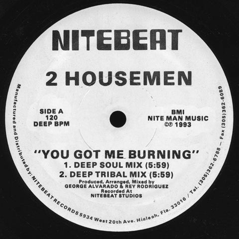 2 Housemen - You Got Me Burning Vinyl - Vinyl Record