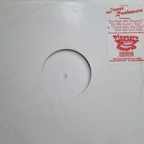 Janet Rushmore - You Give Me Pleasure - Artists Janet Rushmore Genre Garage House, House Release Date 1 Jan 1995 Cat No. CHO 64-EP Format 12" Vinyl - Pleasure Records - Pleasure Records - Pleasure Records - Pleasure Records - Vinyl Record