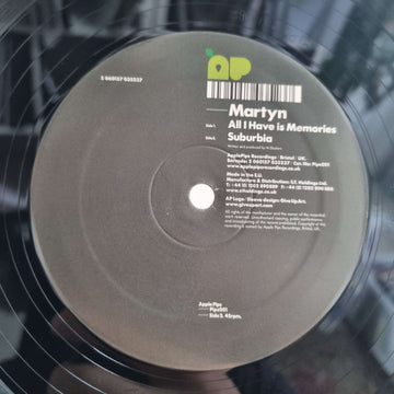 Martyn - All I Have Is Memories - Artists Martyn Genre Post-Dubstep Release Date 1 Jan 2008 Cat No. Pips001 Format 12