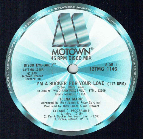 Teena Marie : I'm A Sucker For Your Love (12", Single) - Vinyl Record