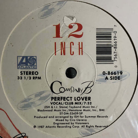 Company B : Perfect Lover (12", Single) - Vinyl Record