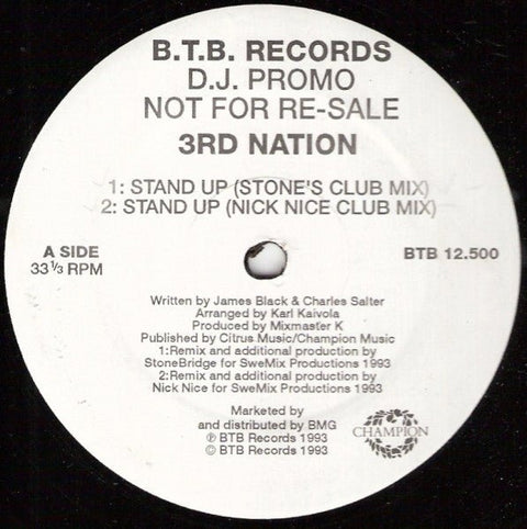 3rd Nation - Stand Up Vinyl - Vinyl Record