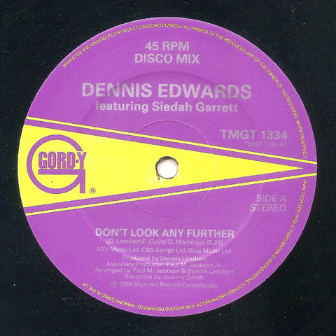 Dennis Edwards Featuring Siedah Garrett : Don't Look Any Further (12", Single) - Vinyl Record