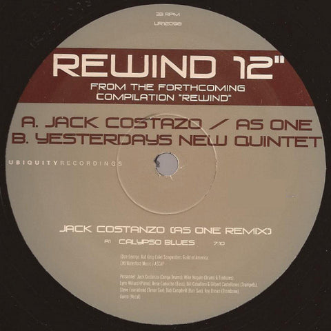 Jack Costazo* / As One / Yesterdays New Quintet : Rewind 12" (12") - Vinyl Record
