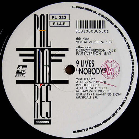 9 Lives - Nobody Vinyl - Vinyl Record