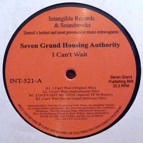 Seven Grand Housing Authority : I Can't Wait (12", RE) - Vinyl Record