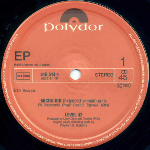 Level 42 : Micro-Kid (12", EP, Maxi, RE) - Vinyl Record