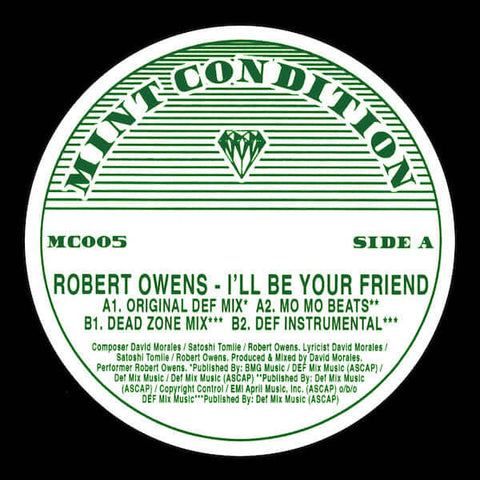 Robert Owens : I'll Be Your Friend (12", RE) is available for sale at our shop at a great price. We have a huge collection of Vinyl's, CD's, Cassettes & other formats available for sale for music lovers - Robert Owens - I'll Be Your Friend - Mint Conditio - Vinyl Record