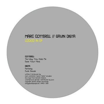Marc Cotterell / Gavin Dista - Locked In - Artists Marc Cotterell / Gavin Dista Genre Garage House, UK Garage Release Date 1 Jan 2021 Cat No. PPR 21 Format 12
