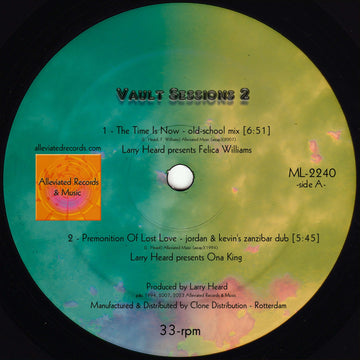 Larry Heard - Vault Sessions 2 - Artists Larry Heard Genre Deep House Release Date 21 Jul 2023 Cat No. ML2240 Format 12