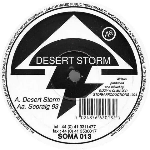 Desert Storm - Desert Storm / Scoraig 93 - Artists Desert Storm Genre Progressive Trance Release Date 21 Mar 2023 Cat No. SOMA 013 Format 12" Vinyl - Soma Quality Recordings - Soma Quality Recordings - Soma Quality Recordings - Soma Quality Recordings - Vinyl Record
