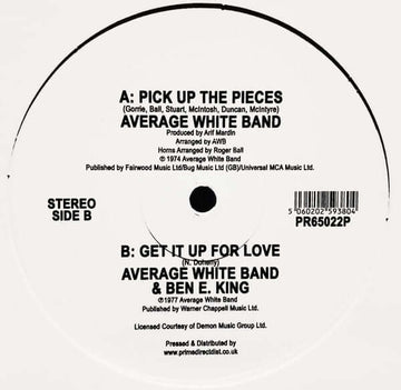 Average White Band - Pick Up The Pieces / Get It Up For Love - Artists Average White Band Genre Soul, Reissue Release Date 1 Jan 2019 Cat No. PR65022P Format 12