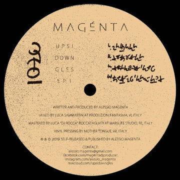 Magenta - UPSIDOWNGLES EP 1 - Artists Magenta Genre UK Garage, Breaks Release Date 1 Jan 2020 Cat No. UPSI01 Format 12