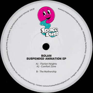 Bolam - Suspended Animation - Artists Bolam Genre Breaks, House Release Date 14 Jan 2021 Cat No. SPACEDUST1 Format 12
