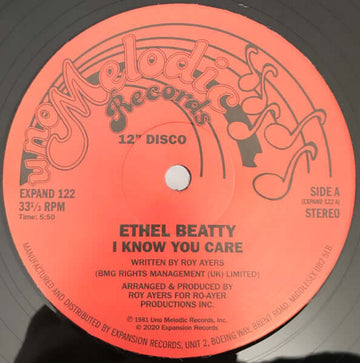 Ethel Beatty - I Know You Care / It's Your Love Vinly Record