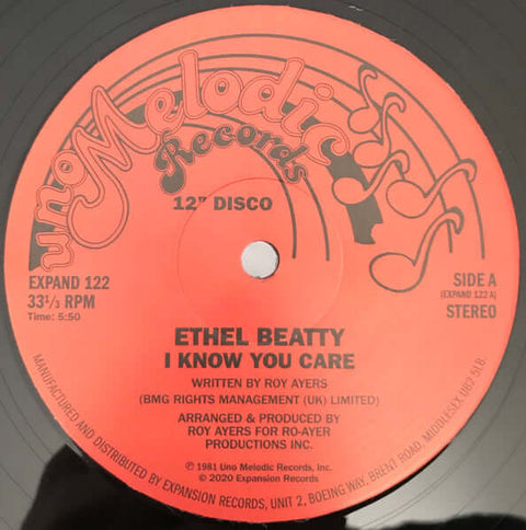Ethel Beatty - I Know You Care / It's Your Love - Vinyl Record