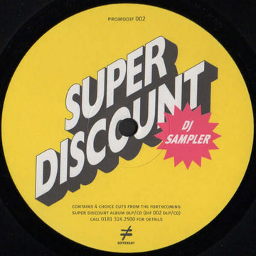Etienne De Crecy - Super Discount (DJ Sampler) - Artists Etienne De Crecy Genre Disco House, Deep House Release Date 1 Jan 1997 Cat No. PROMODIF 002 Format 12