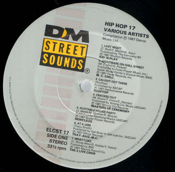 Various - Street Sounds Hip Hop 17 - Artists Various Genre Electro, Miami Bass Release Date 1 Jan 1987 Cat No. ELCST 17 Format 12
