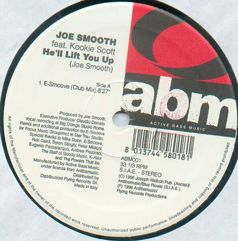 Joe Smooth - He'll Lift You Up - Artists Joe Smooth Genre Garage House, House Release Date 1 Jan 1996 Cat No. ABM 001 Format 2 x 12" Vinyl - Active Bass Music - Active Bass Music - Active Bass Music - Active Bass Music - Vinyl Record