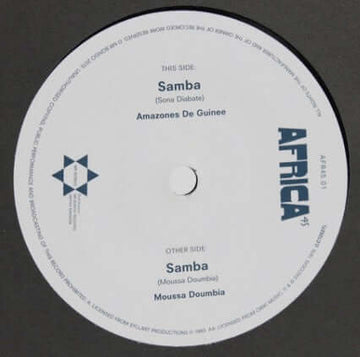 Amazones De Guinee / Moussa Doumbia - Samba - Artists Amazones De Guinee / Moussa Doumbia Genre Funk, Soul, Folk, World, & Country Release Date 1 Jan 2015 Cat No. AFR4501 Format 7
