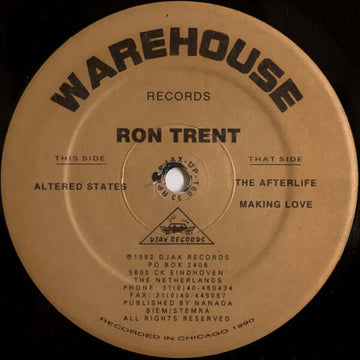 Ron Trent - Altered States / Altered States (The Remixes) - Artists Ron Trent Genre House, Techno Release Date 1 Jan 1992 Cat No. DJAX-UP-160 Format 2 x 12