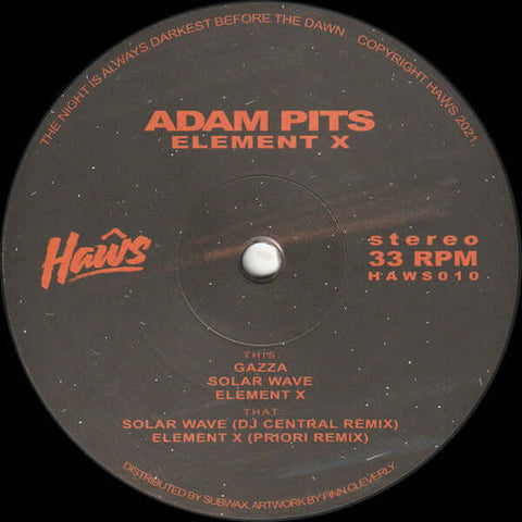 Adam Pits - Element X Vinyl - Vinyl Record