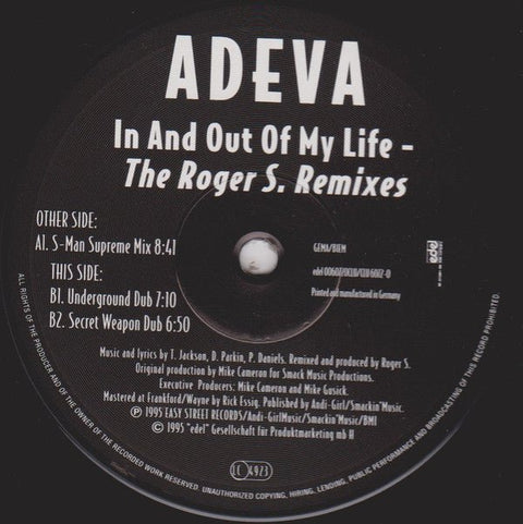 Adeva - In And Out Of My Life - The Roger S. Remixes Vinyl - Vinyl Record