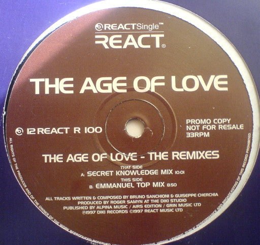 Age Of Love - The Age Of Love (The Remixes) Vinyl