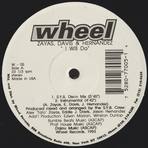 Alexander Zayas, Eddie J. Davis & Jason Hernandez - I Will Do Vinyl - Vinyl Record