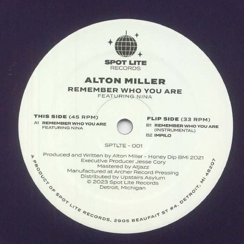 Alton Miller - Remember Who You Are Vinyl - Vinyl Record