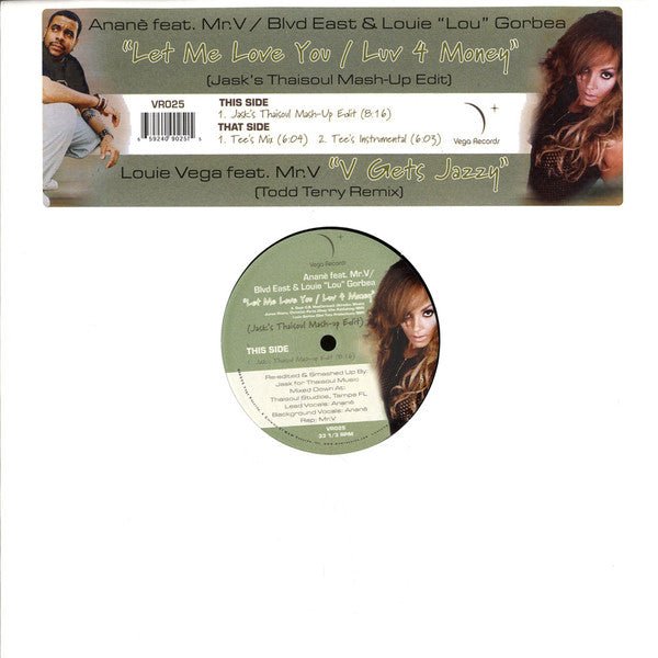Anané vs. Blvd. East & Louie "Lou" Gorbea / Louie Vega - Let Me Love You / Luv 4 Money / V Gets Jazzy Vinyl