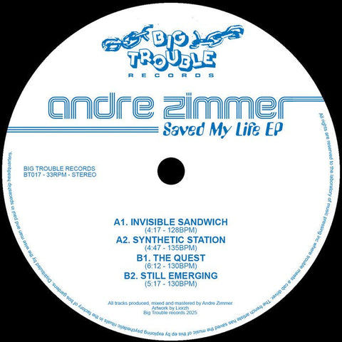 Andre Zimmer - Saved My Life EP Vinyl - Vinyl Record