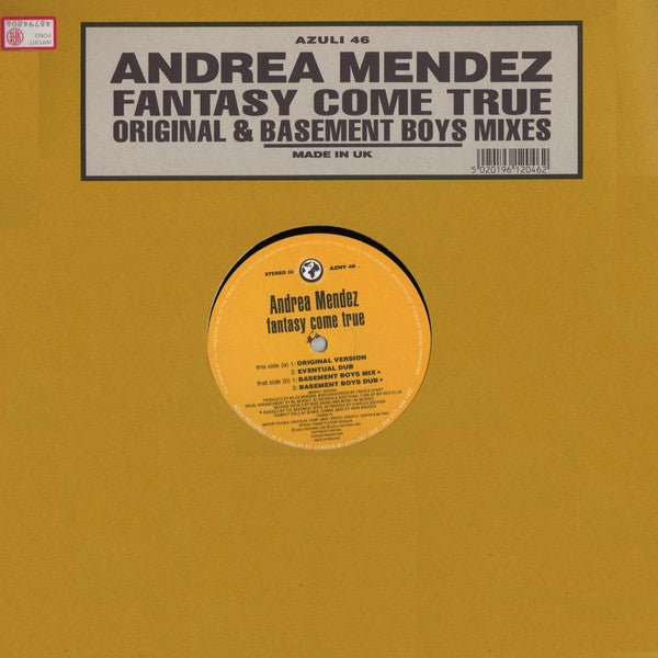 Andrea Mendez - Fantasy Come True (Original & Basement Boys Mixes) Vinyl