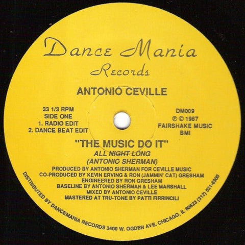 Antonio Ceville - The Music Do It (All Night Long) Vinyl - Vinyl Record
