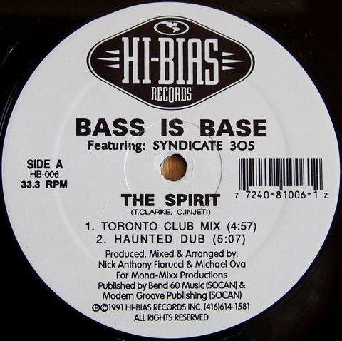 Bass Is Base Featuring: Syndicate 305 - The Spirit Vinyl - Vinyl Record