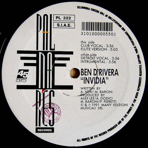Ben D'Rivera - Invidia Vinyl - Vinyl Record