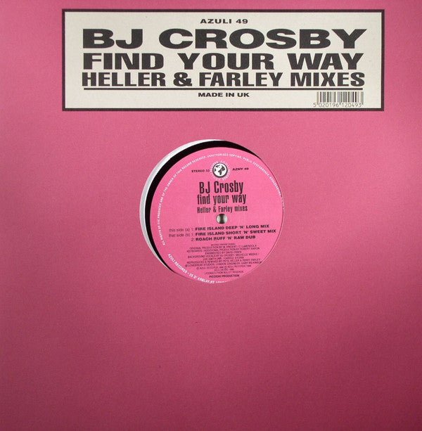 BJ Crosby - Find Your Way (Heller & Farley Mixes) Vinyl