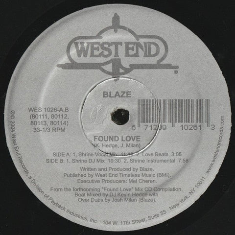 Blaze - Found Love Vinyl - Vinyl Record