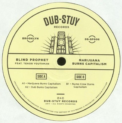 Blind Prophet feat Tenor Youthman - Marijuana Burns Capitalism Vinyl - Vinyl Record