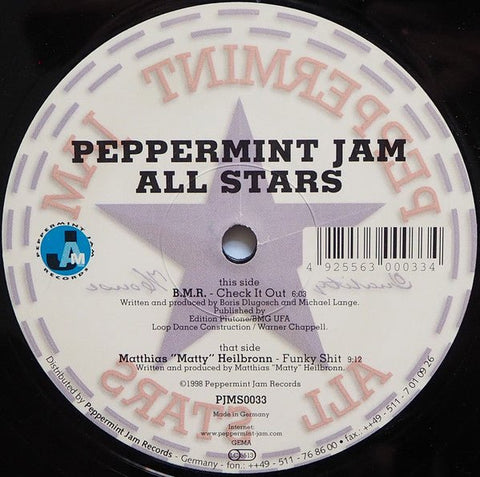 B.M.R. / Matthias "Matty" Heilbronn - Peppermint Jam All Stars Vinyl - Vinyl Record