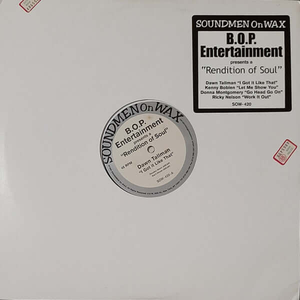 B.O.P. Entertainment - Rendition Of Soul Vinyl