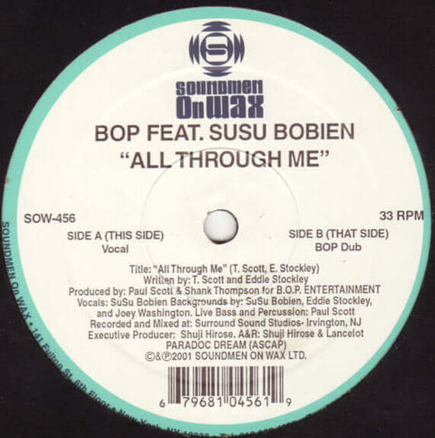 BOP Featuring Susu Bobien - All Through Me Vinyl - Vinyl Record