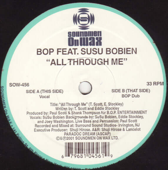 BOP Featuring Susu Bobien - All Through Me Vinyl