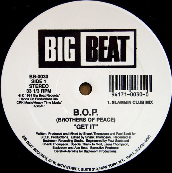 B.O.P. - Get It / Get Off Vinyl