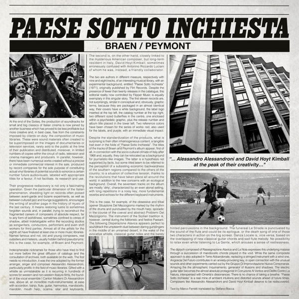 Braen & Peymont - Paese Sotto Inchiesta Vinyl