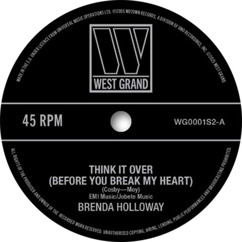 Brenda Holloway / Earl Van Dyke & The Soul Brothers - Think It Over (Before You Break My Heart) Vinyl - Vinyl Record