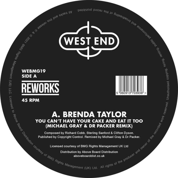 Brenda Taylor / NYC Peech Boys - Dr Packer & Michael Gray Reworks Vinyl